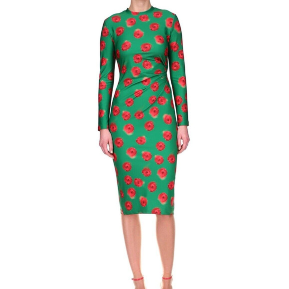 Jonathan Cohen Dress Floral With Side Twist, Abstract Ranunculus Size S - Picture 4 of 8